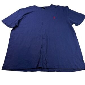 Polo by Ralph Lauren Mens XL T Shirt Classic Fit Navy Blue Red Pony Logo‎